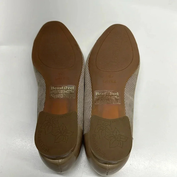 BeautiFeel Karen Shoes Houndstooth Cap Toe Patent Leather Slip On Tan Size 40 9 - Picture 10 of 12